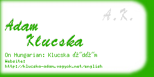 adam klucska business card